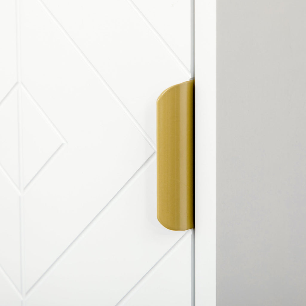 EasyComfort badkamerkolom met 2 kastjes en plank 30x30x170.7 cm wit/goud