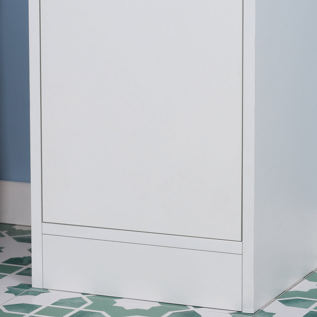 Easycomfort Colonna Bagno Salvaspazio in Legno with Specchio e Apertura a Pressione, 30x28x170cm, white