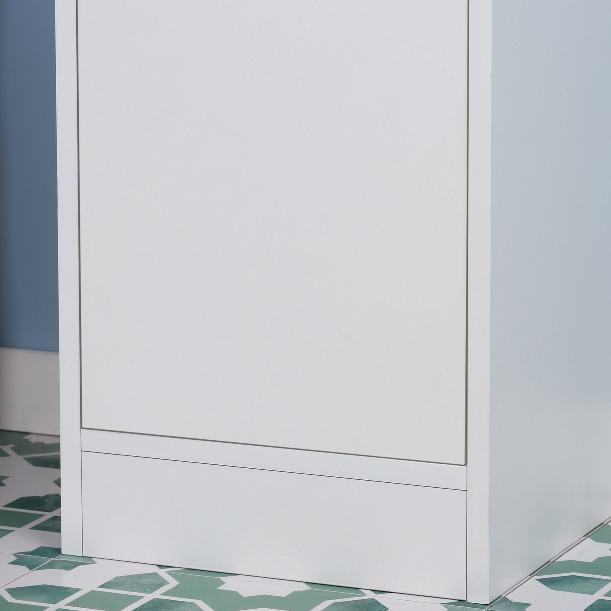 Easycomfort Colonna Bagno Salvaspazio in Legno with Specchio e Apertura a Pressione, 30x28x170cm, white