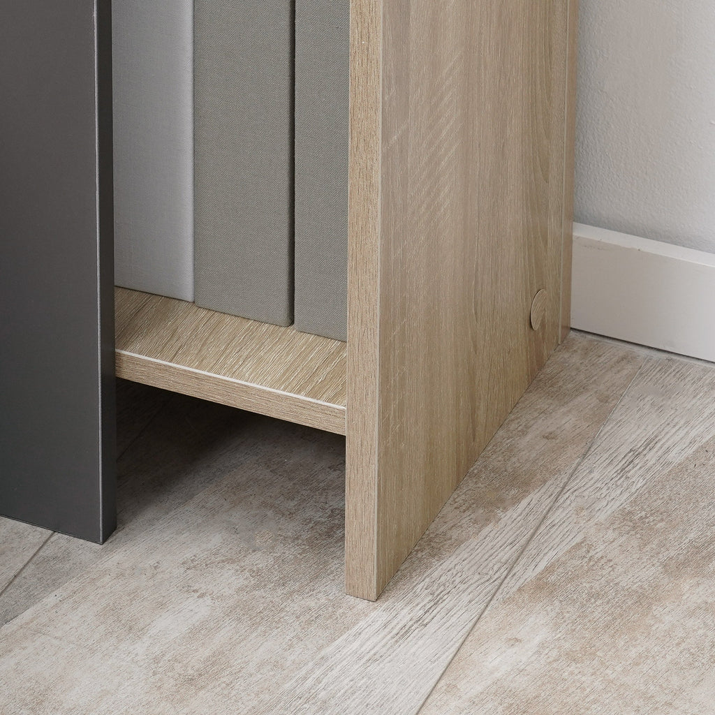Easycomfort Comodino Moderno Grigio with Ripiano Aperto, Set 2 Pezzi in Truciolato per Camera da Letto e Soggiorno, 27x25x60cm
