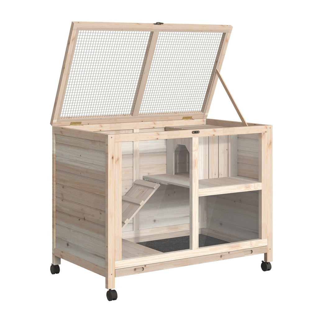 EasyComfort 2‑laags konijnenhok van vurenhout 91.5x53.3x73cm