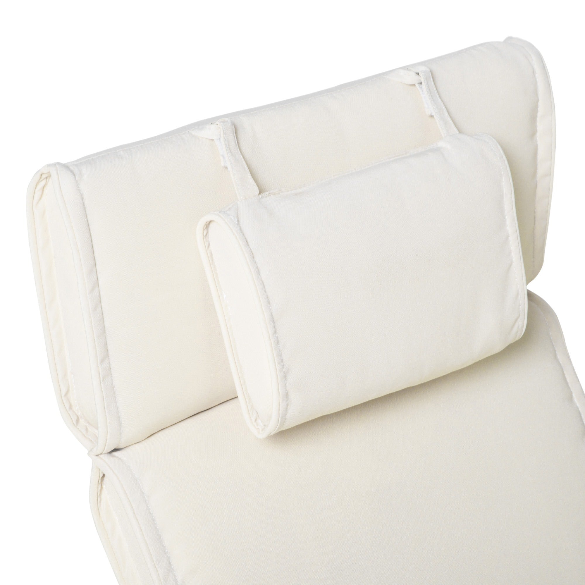 EASYCOMFORT Cushion for Deckchairs, Garden Sun Lounger, Cream White, 198x53x5cm