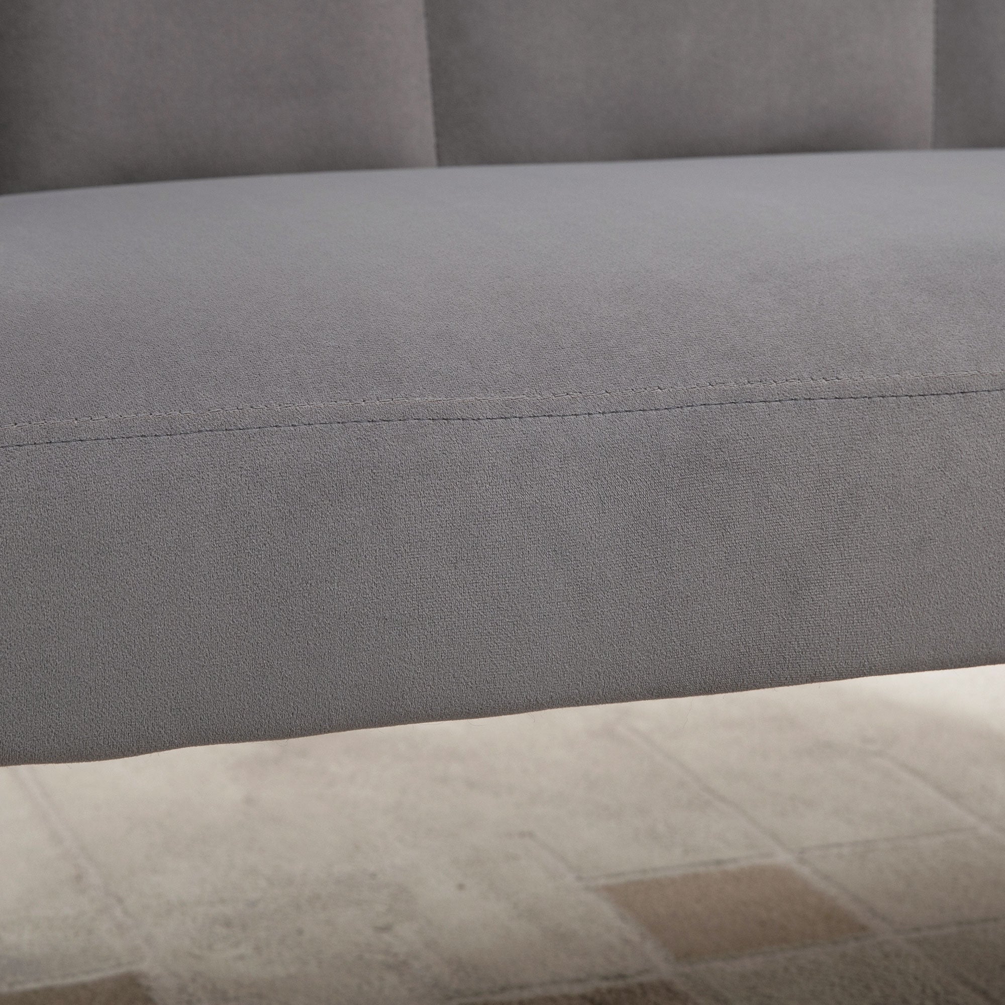 EasyComfort Divano 2-zitsbank fluweel 132x66x80 cm, grijs