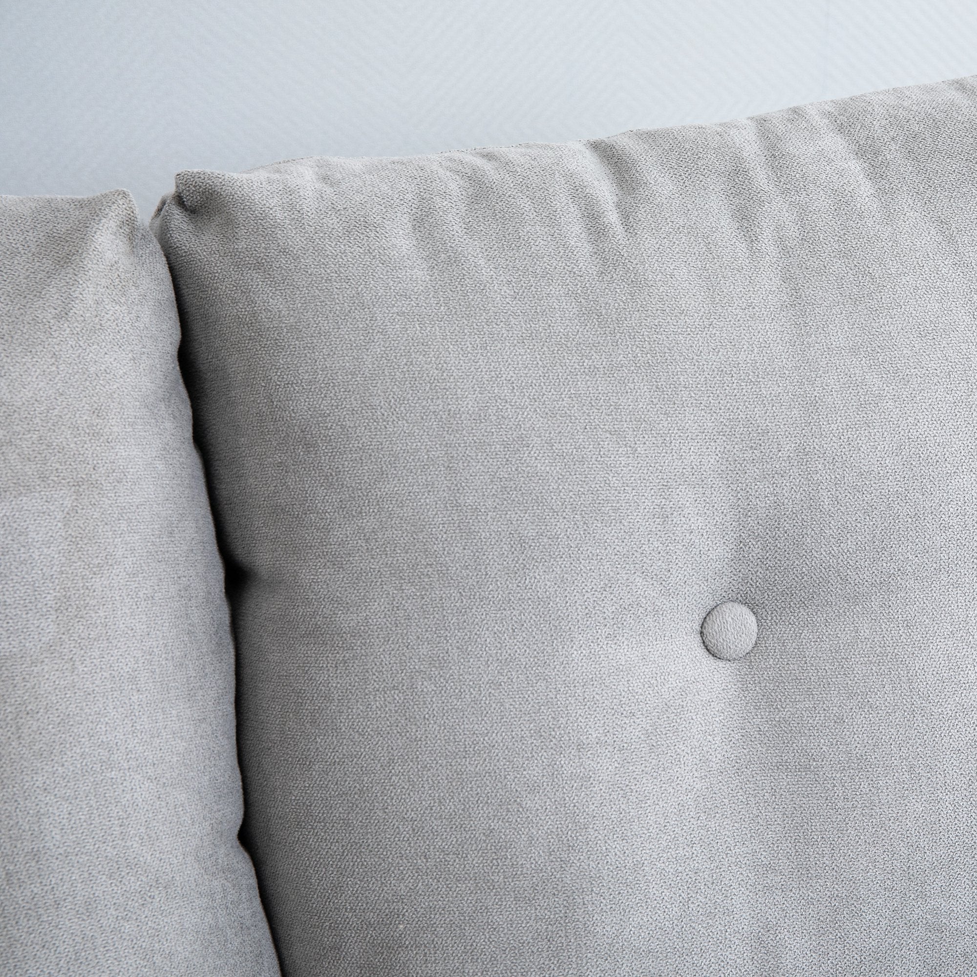 Easycomfort Divano 2 Posti Moderno in Stile Nordico with Schienale Trapuntato, in Poliestere e Legno, 145x76x88 cm, Grigio chiaro