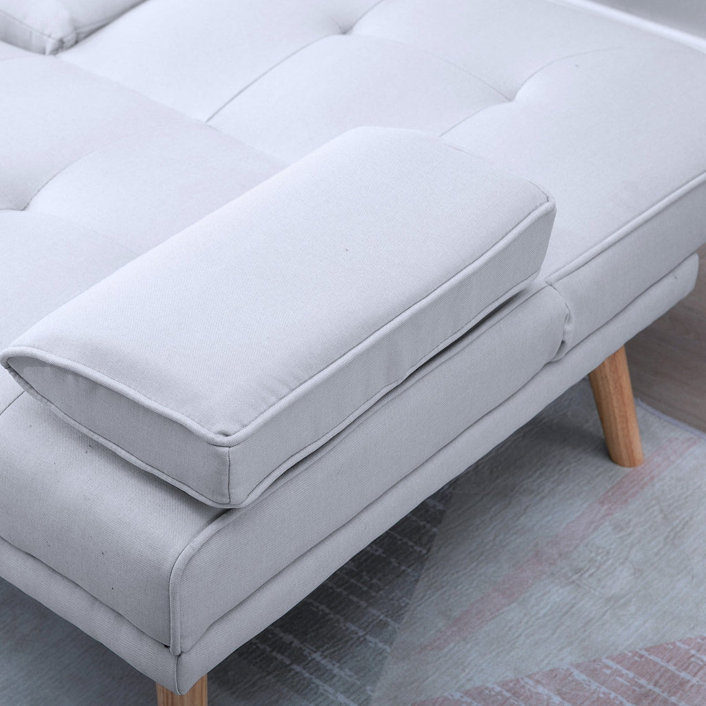 Easycomfort Divano Letto 3 Posti Stile Scandinavo Reclinabile with Tavolino a Ribalta, 181x77x88 cm, Grigio