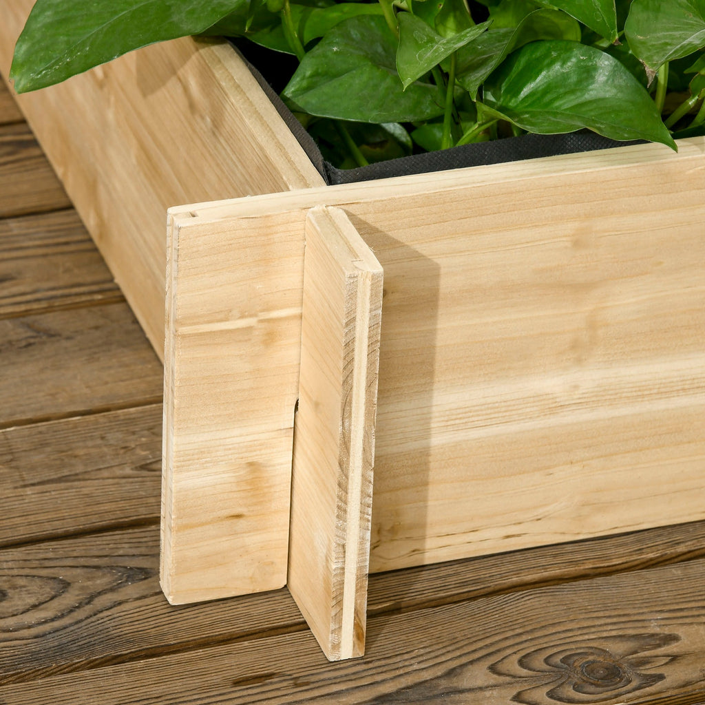 Easycomfort Fioriera da Esterno a 3 Livelli with Grigliato in Legno di Abete e Tessuto non Tessuto, 95x95x110 cm