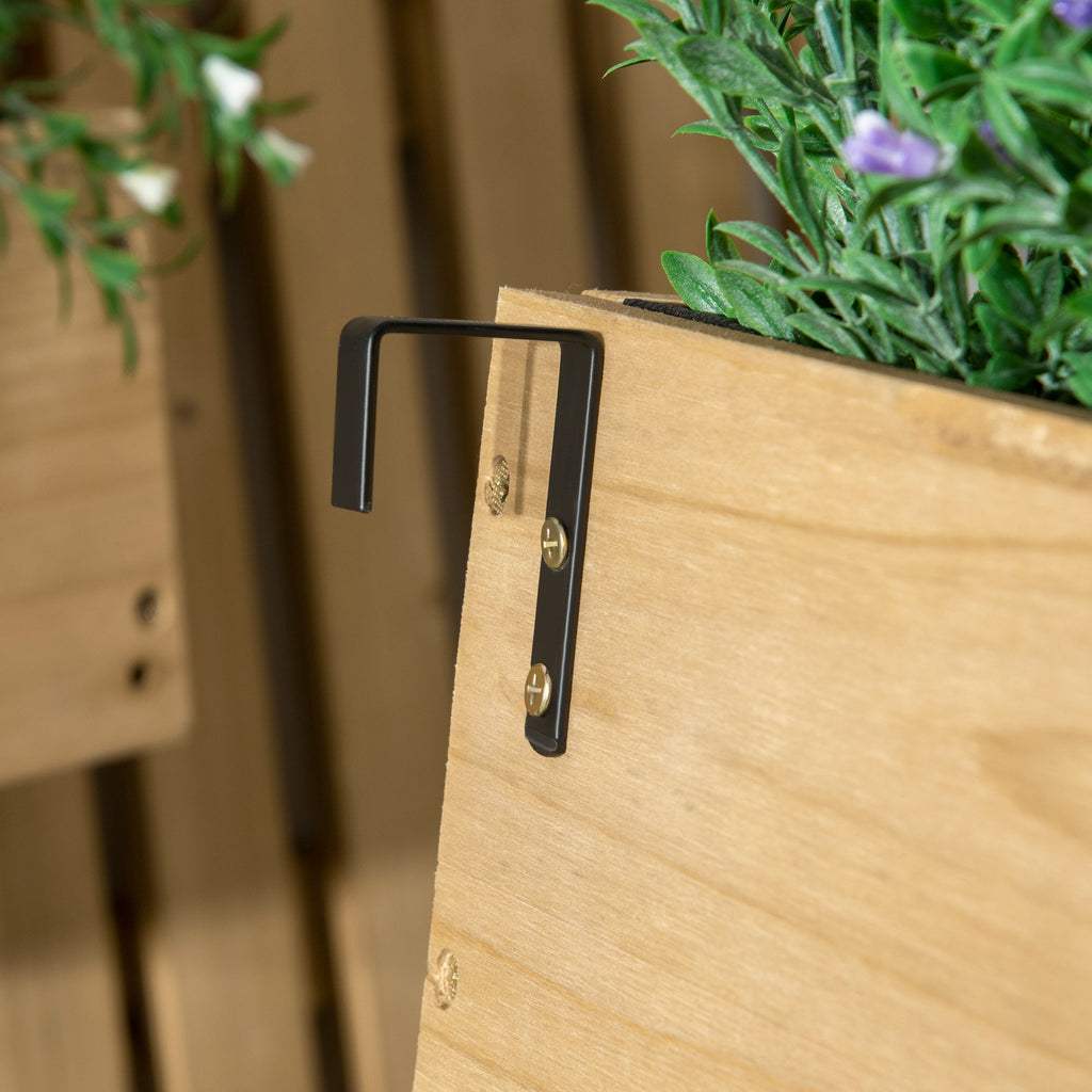 Easycomfort Fioriera da Esterno Verticale in Legno with 3 Vasi Rimovibili, 60x16x80cm