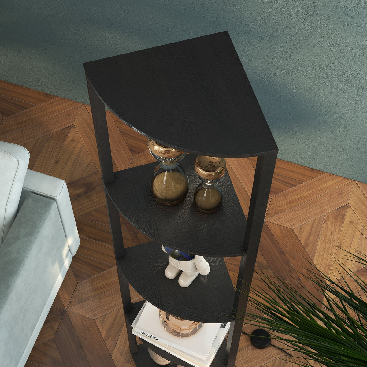 EasyComfort Kolom-vloerlamp MDF, 4 planken, LED 3000K, 41x29.5x163.5 cm