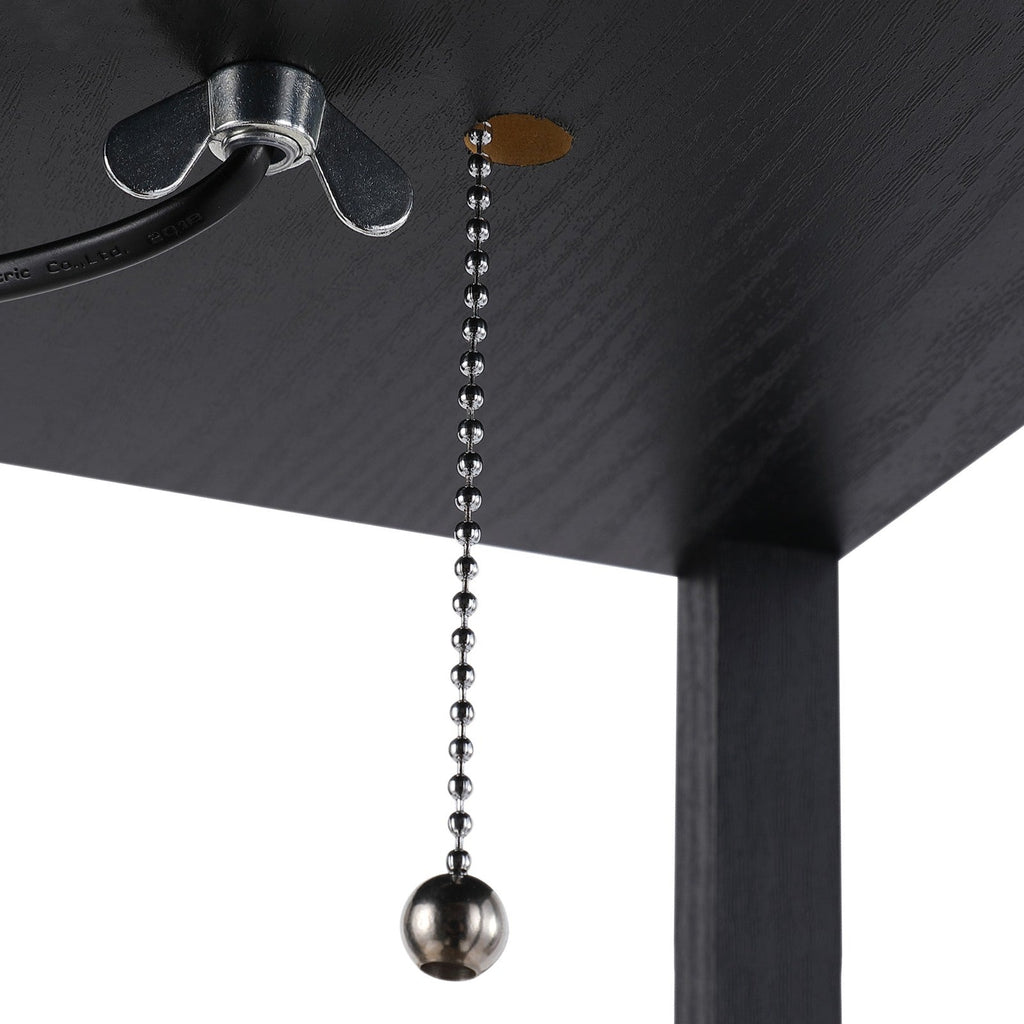 Easycomfort Lampada Lampadina da Terra Salvaspazio with Ripiani Durevole Cotone, MDF 26 x 26 x 160 cm black, bianco
