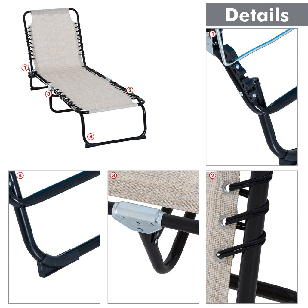 Easycomfort Lettino Prendisole in Acciaio e Tessuto Traspirante with Schienale Reclinabile, 197x58x30 cm