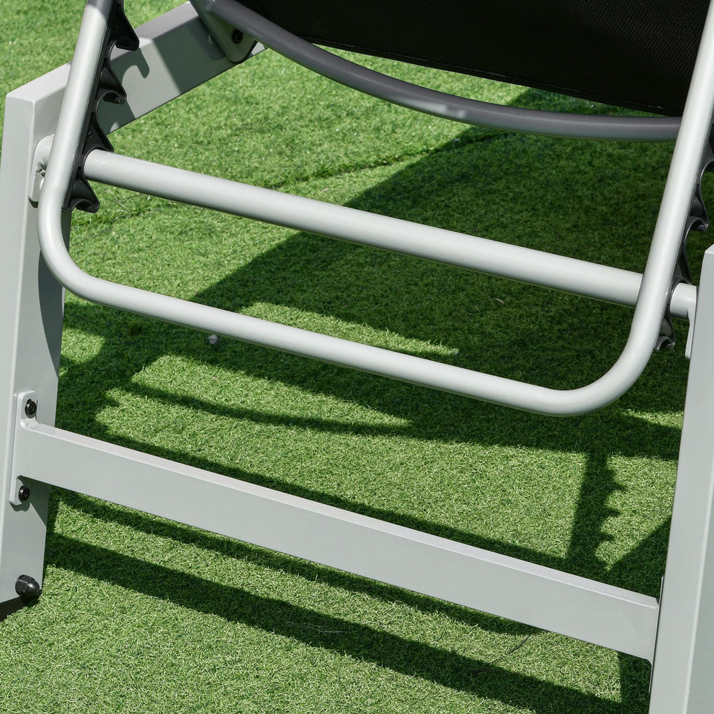 EasyComfort aluminium ligbed met verstelbare rugleuning - zwart/grijs