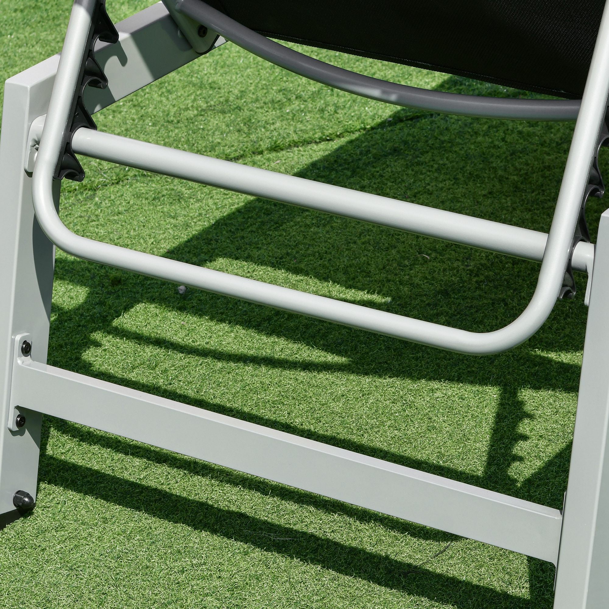EasyComfort aluminium ligbed met verstelbare rugleuning - zwart/grijs