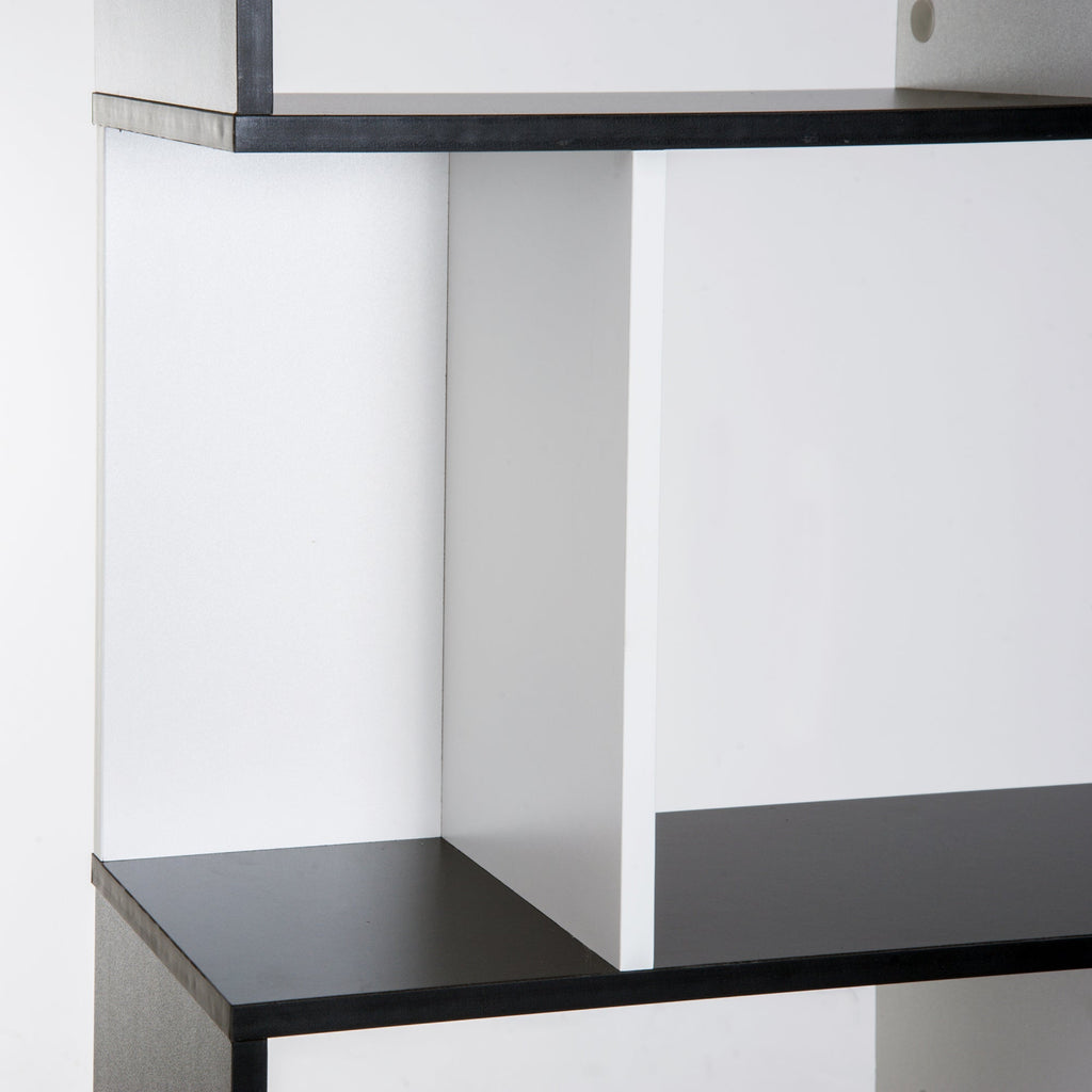 Easycomfort Libreria Moderna 5 Ripiani Pratici Finitura Eccellente, Superficie Liscia e a Prova di Umidità in Legno Truciolato black 60×24×184.5cm