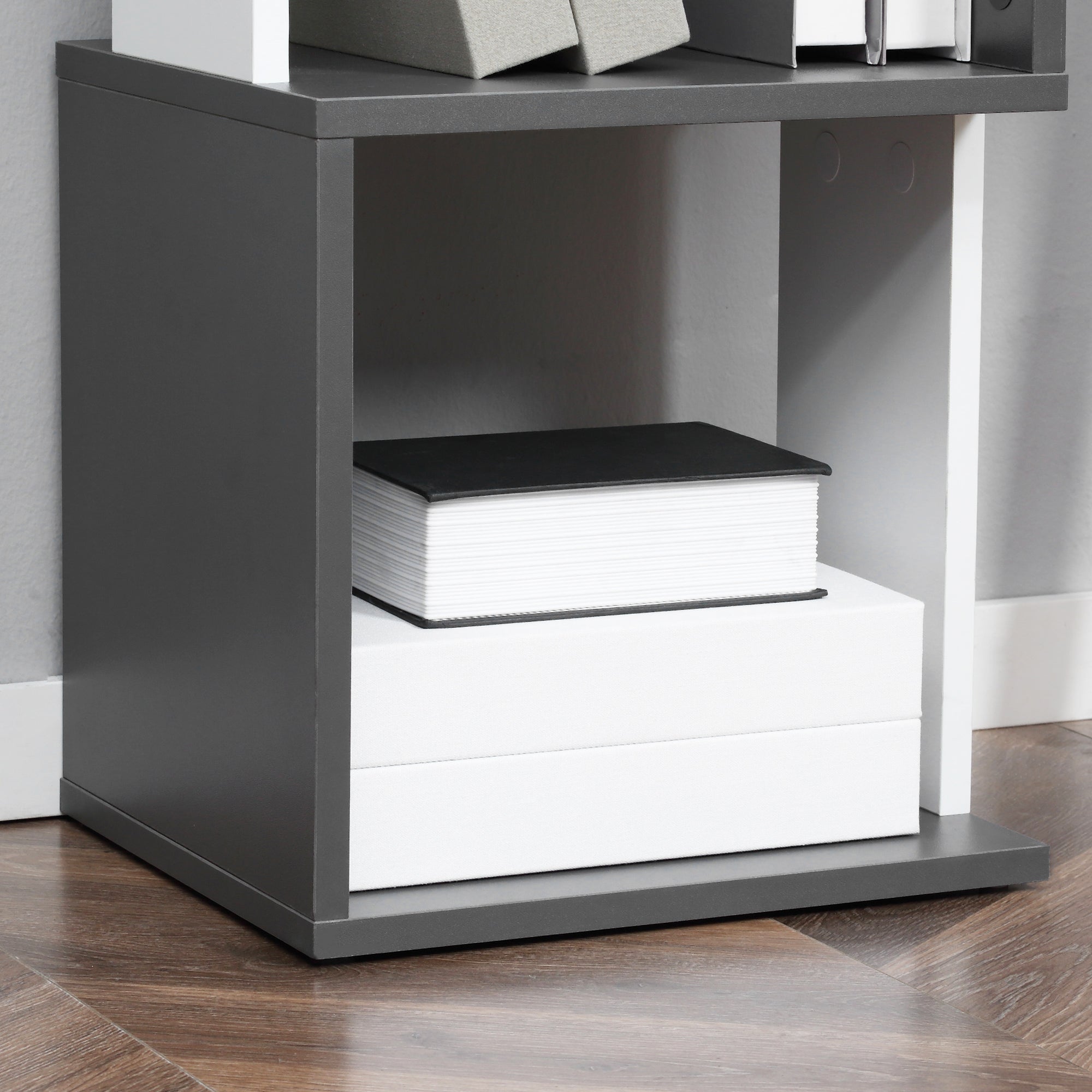 EasyComfort boekenkast met 5 planken 33x28x161 cm – donkergrijs/crèmewit