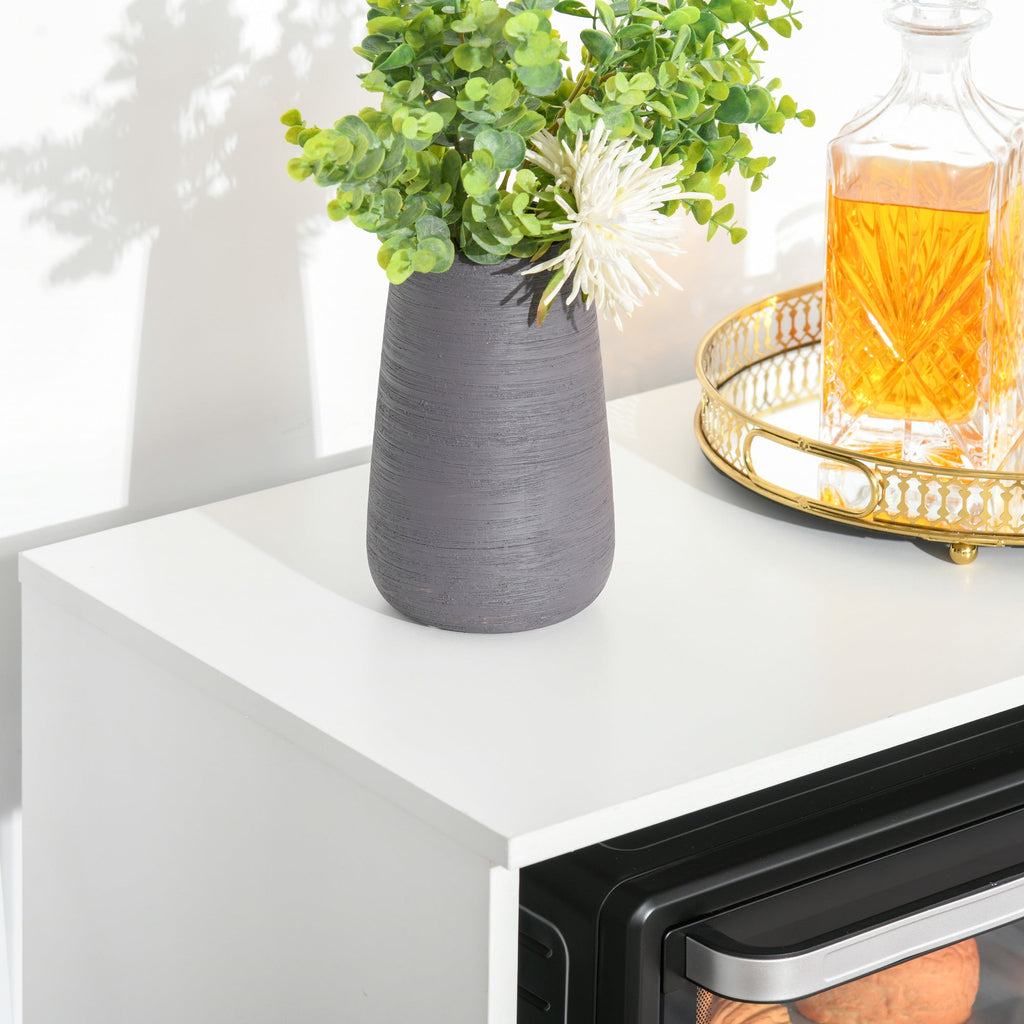 Easycomfort Mobile Cucina per Microonde with Armadietti, Mensole e Cassetto, Credenza Moderna in Legno 90x40x120cm white