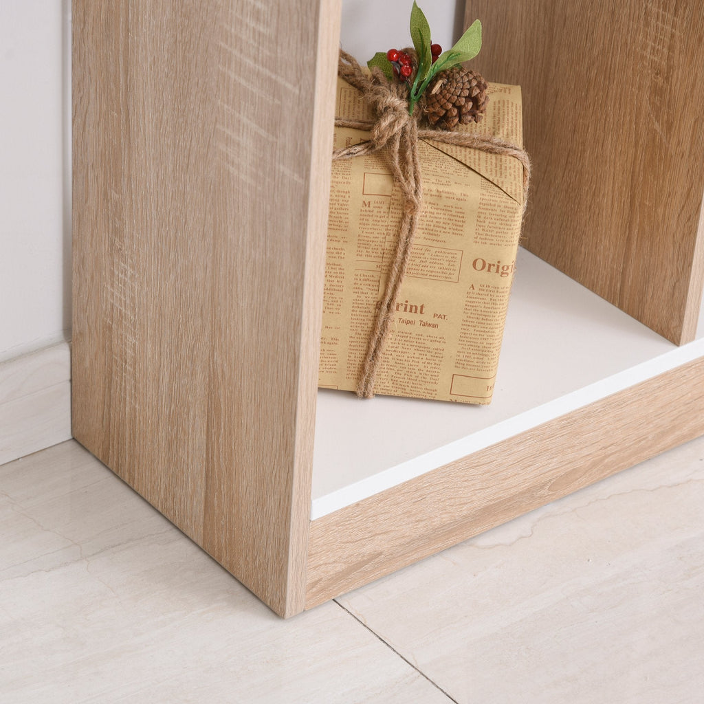 Easycomfort Mobile Libreria a 8 Ripiani per Soggiorno e Camera da Letto, in Legno, 100x27x124 cm, Rovere e white