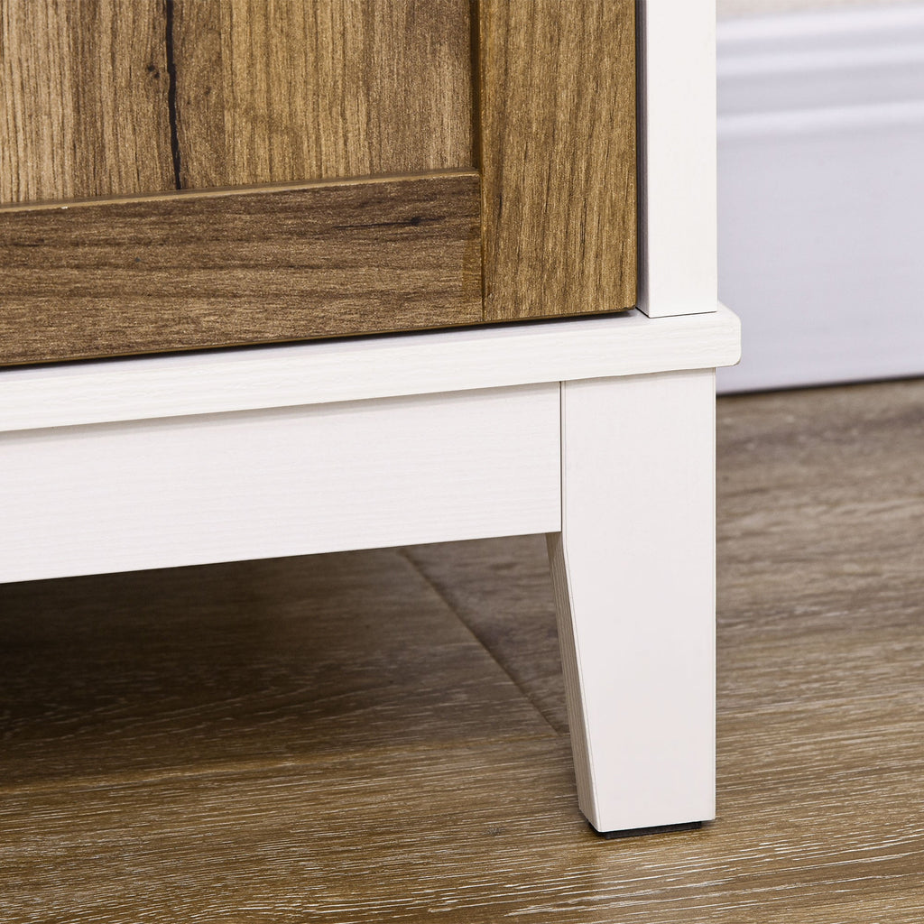 Easycomfort Mobile Multiuso in Truciolato with Armadietto e Cassetto in Stile Rustico, 78.5x39x89.4cm, white