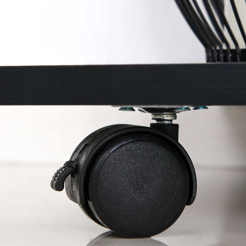 Easycomfort Mobile Porta Stampante in Legno black with 1 Cassetto, 2 Ripiani e Mensola CPU, per Ufficio 60x40x68.5cm