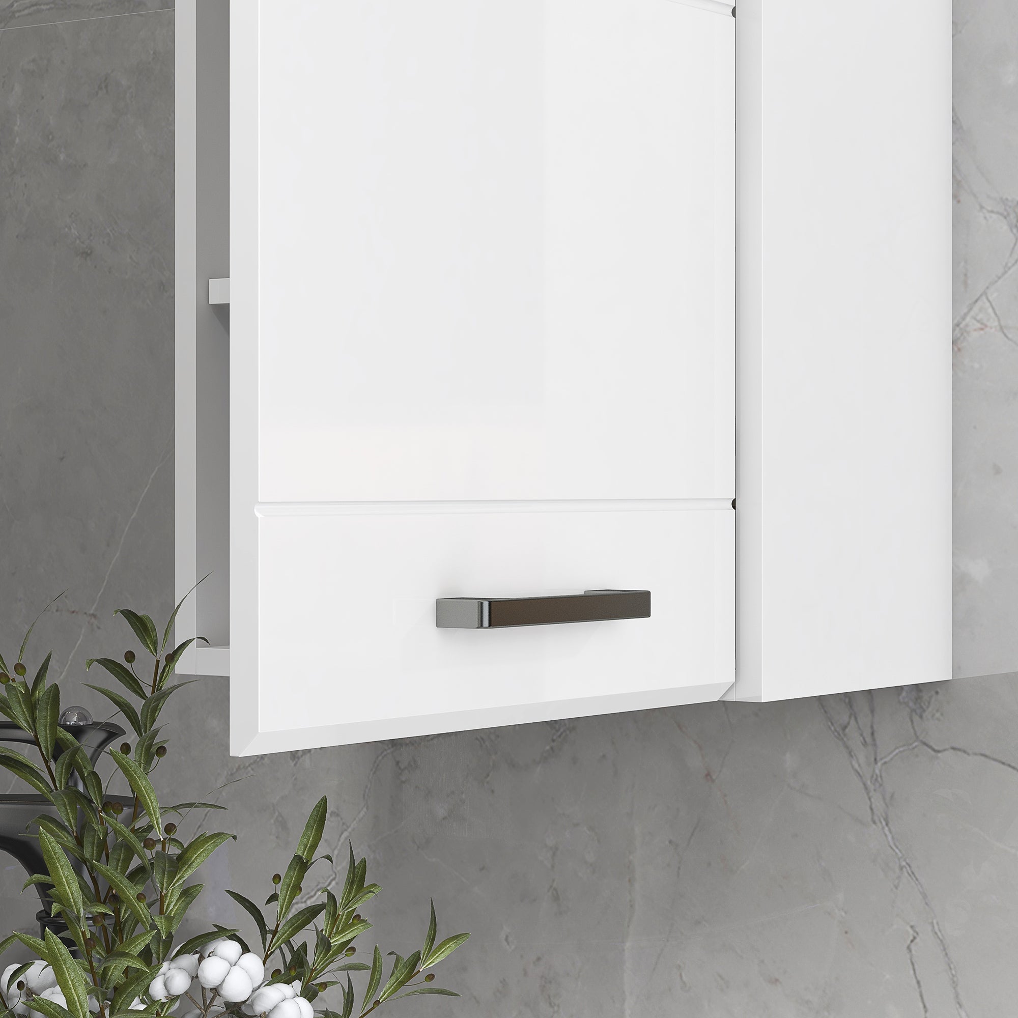 EasyComfort Badkamerwandkast MDF 3 planken 37x22.5x70 cm wit