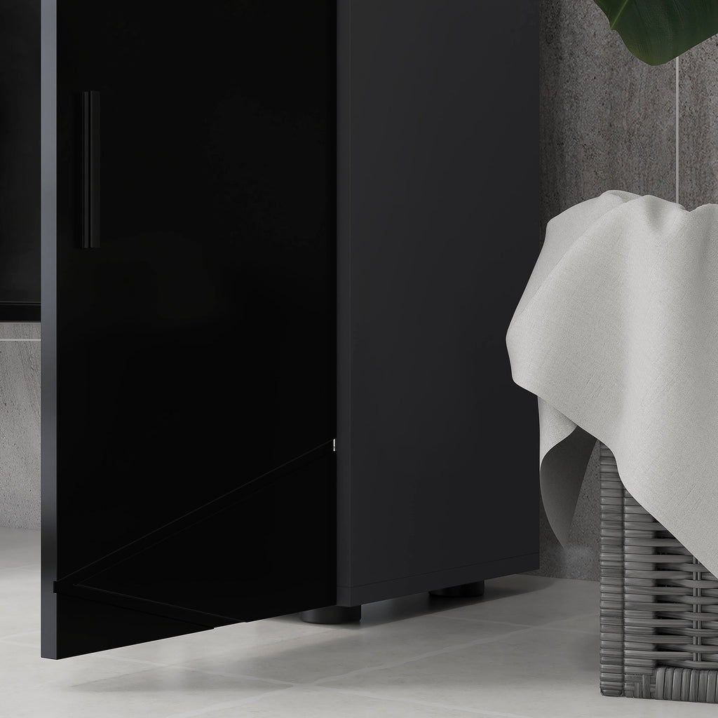 EasyComfort Mobiletto Badkamerkast 30x30x82 cm zwart/donkergrijs