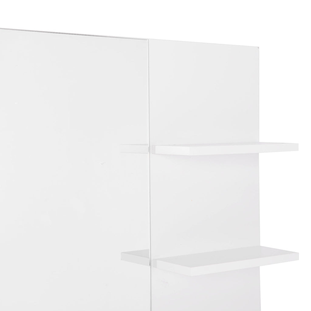 Easycomfort Mobiletto Pensile Bagno 60 x 10 x 48cm, with Specchio e 3 Ripiani, Armadietto wall-mounted in MDF white