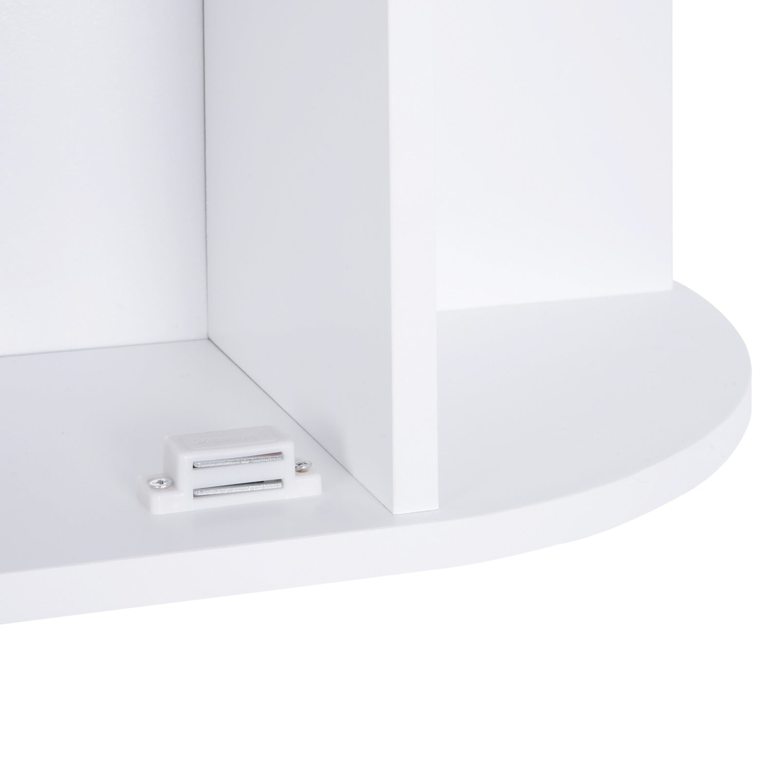 EasyComfort Mobiletto Pensile da Bagno, Armadietto Bagno with Specchio, Anta Centrale e Mensole in Legno white (60 x 17 x 63 cm)