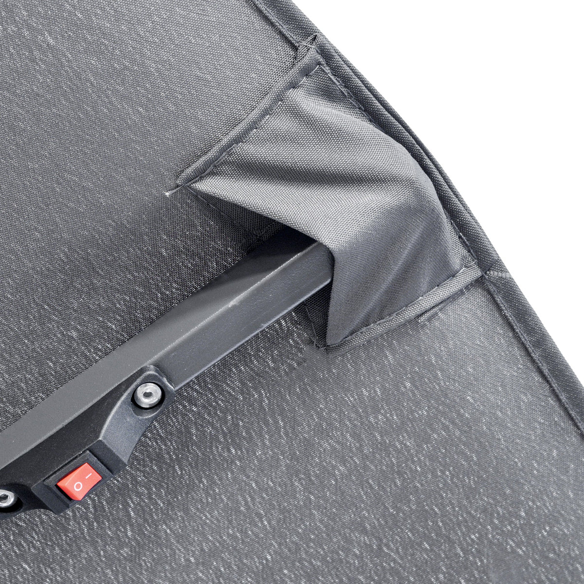 EasyComfort dubbele parasol met zonne-LED's 295x150x219 cm, grijs