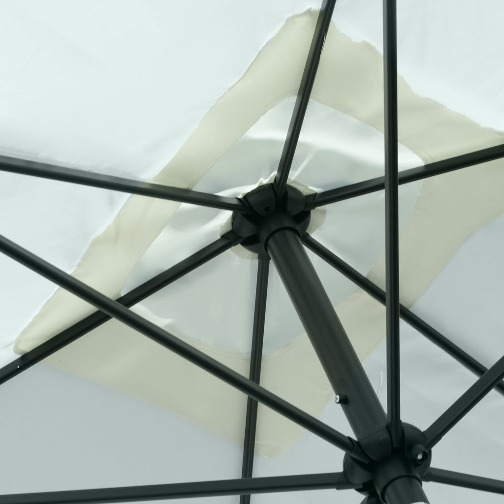 Easycomfort Ombrellone Rettangolare 2x3 m da Giardino with Apertura a Manovella e Inclinazione Regolabile, Beige