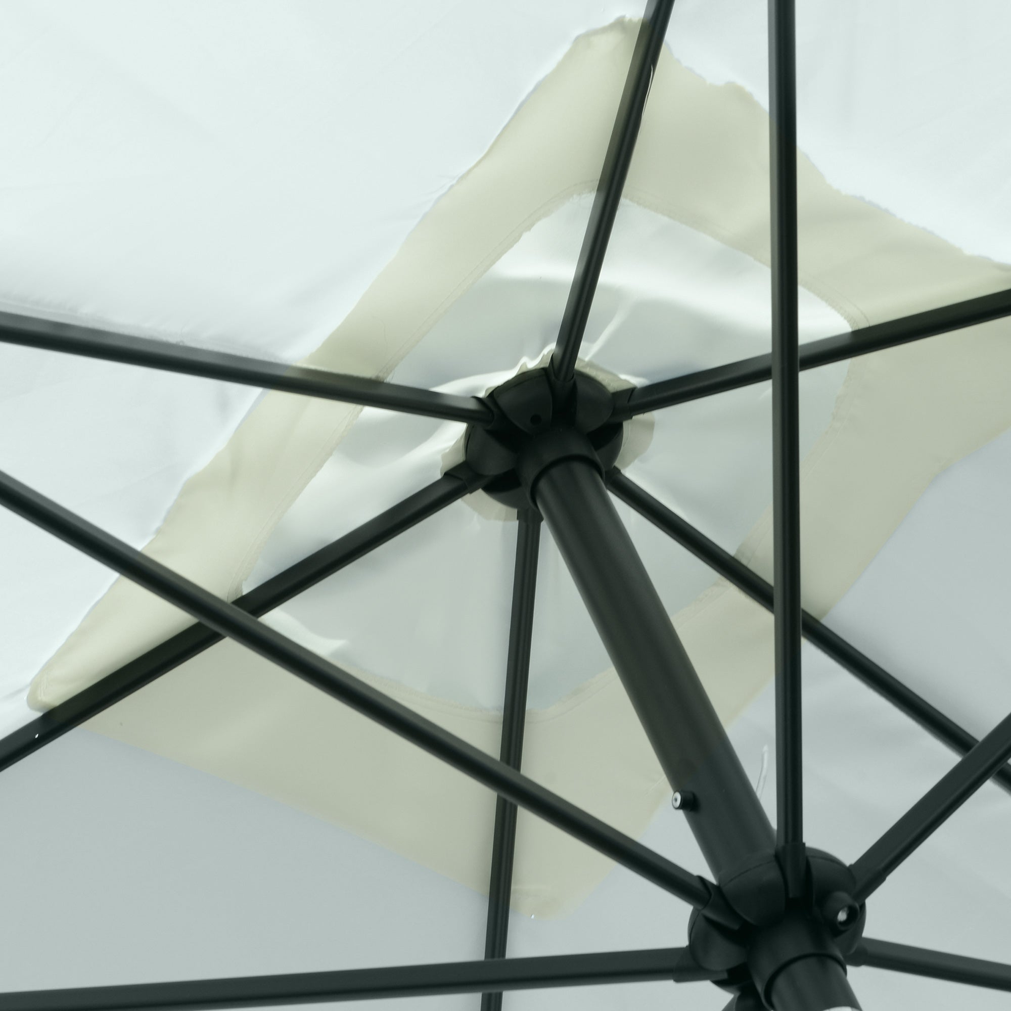 Easycomfort Ombrellone Rettangolare 2x3 m da Giardino with Apertura a Manovella e Inclinazione Regolabile, Beige