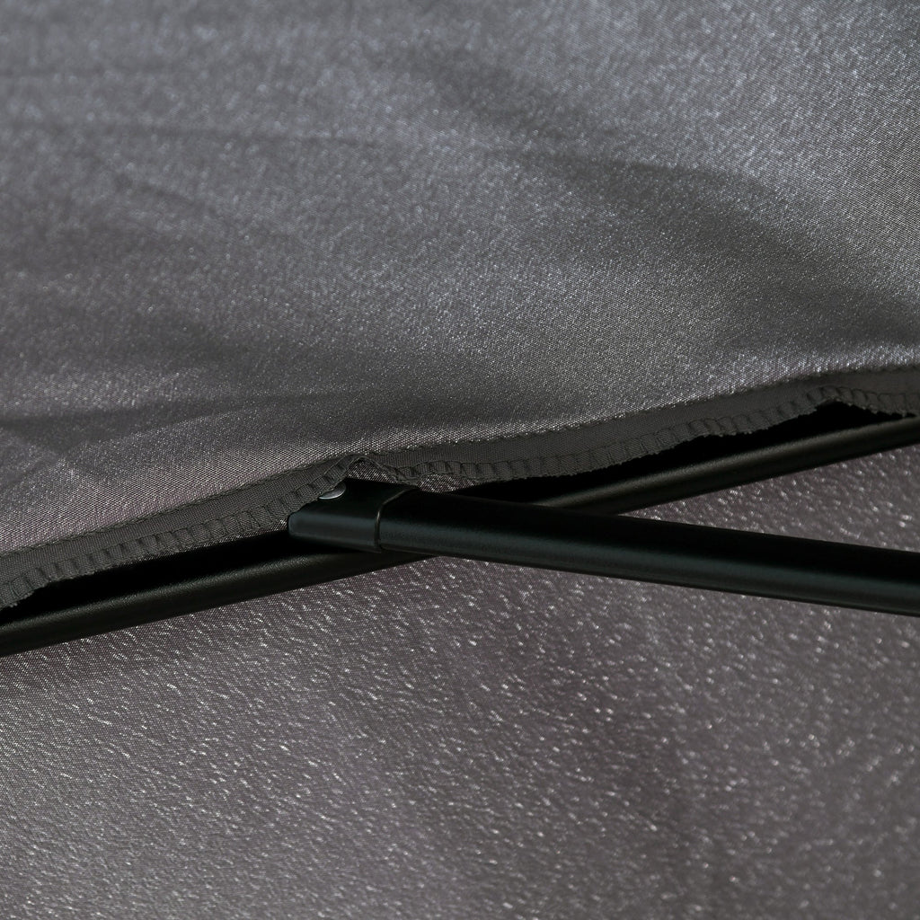 Easycomfort Ombrellone Semicircolare da Parete 2.5x2.3m, with Apertura a Manovella, in Metallo e Poliestere, Grigio
