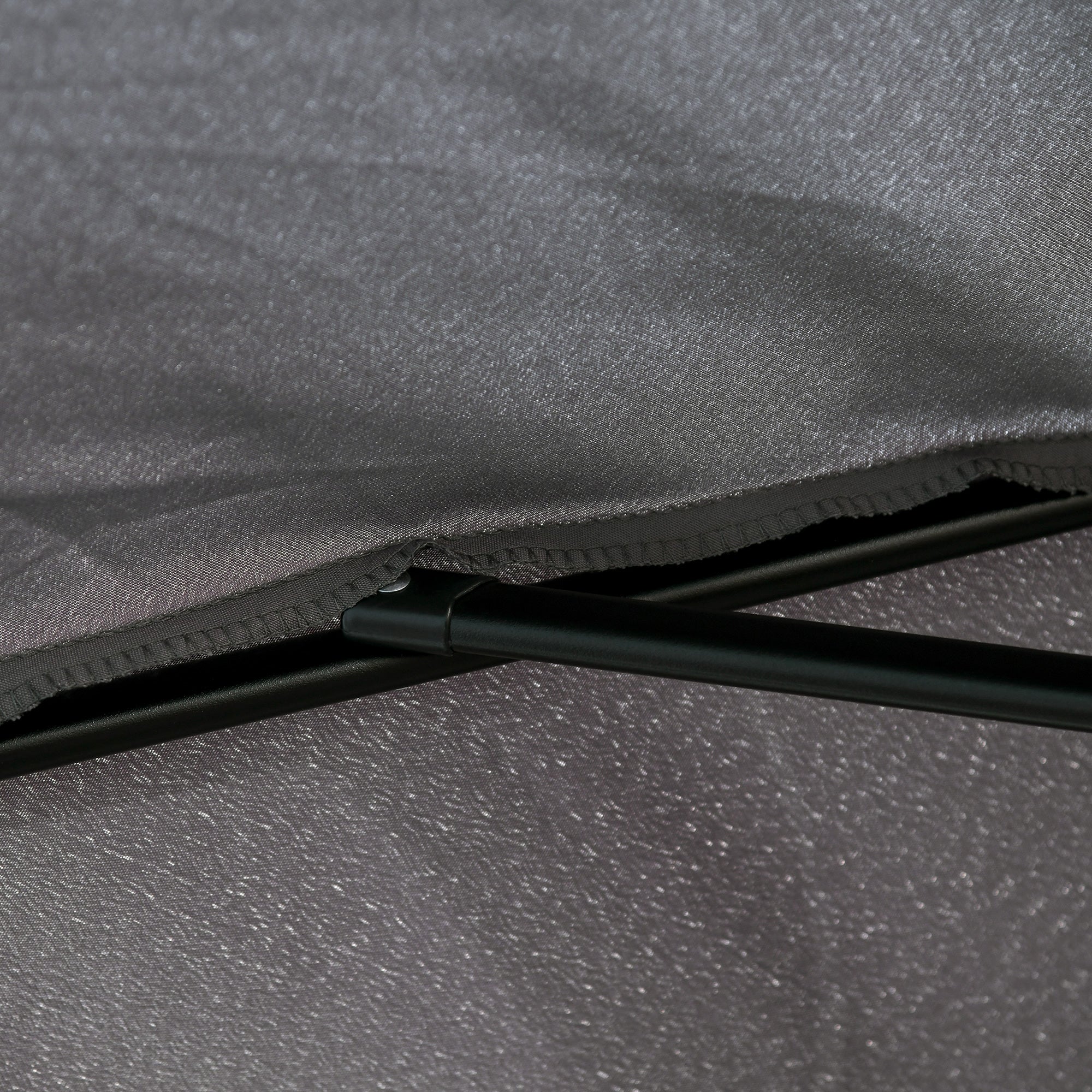 Easycomfort Ombrellone Semicircolare da Parete 2.5x2.3m, with Apertura a Manovella, in Metallo e Poliestere, Grigio