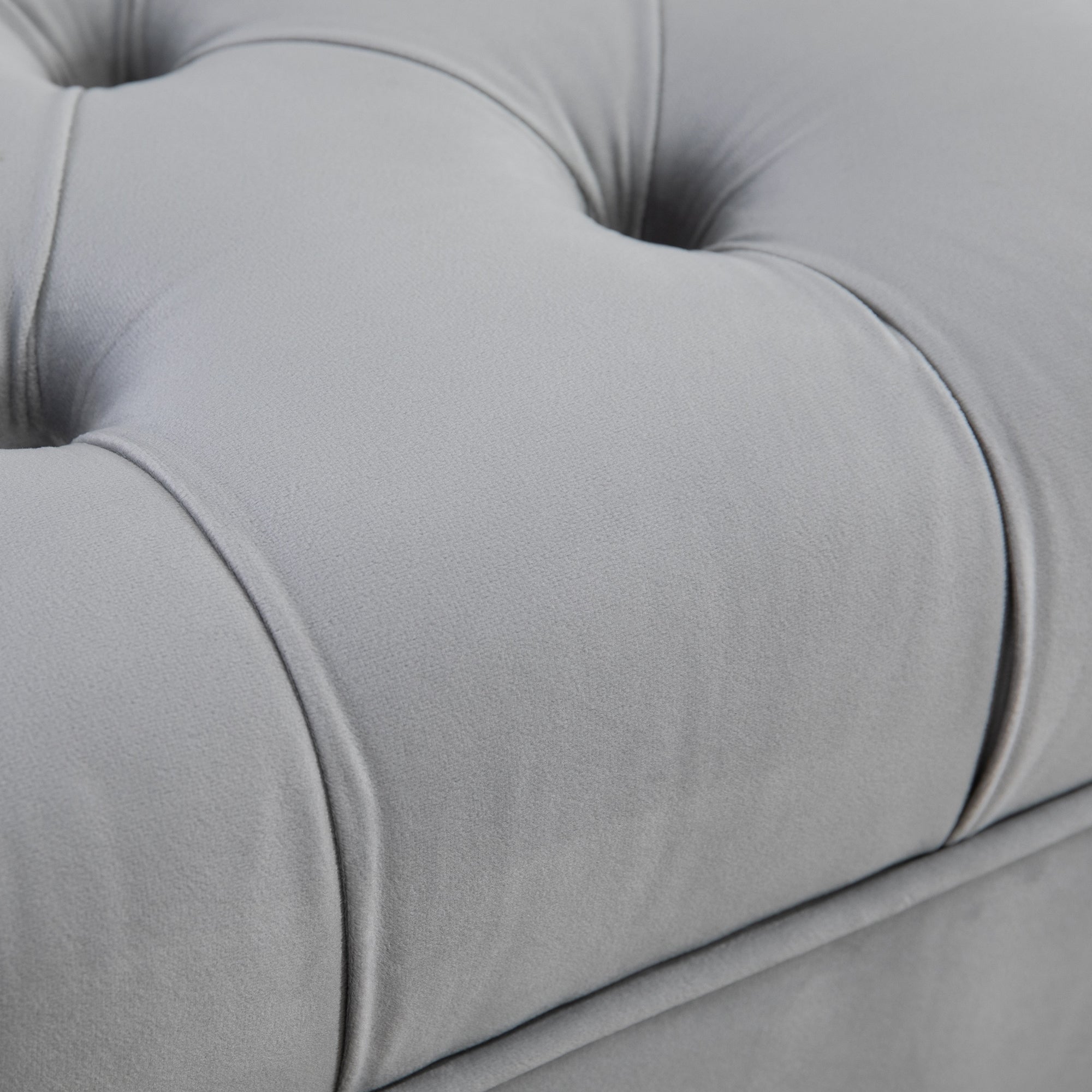 Easycomfort Panca Imbottita Fondoletto in Tessuto Vellutato e Base in Metallo Dorato, 118x45x42cm, Grigio