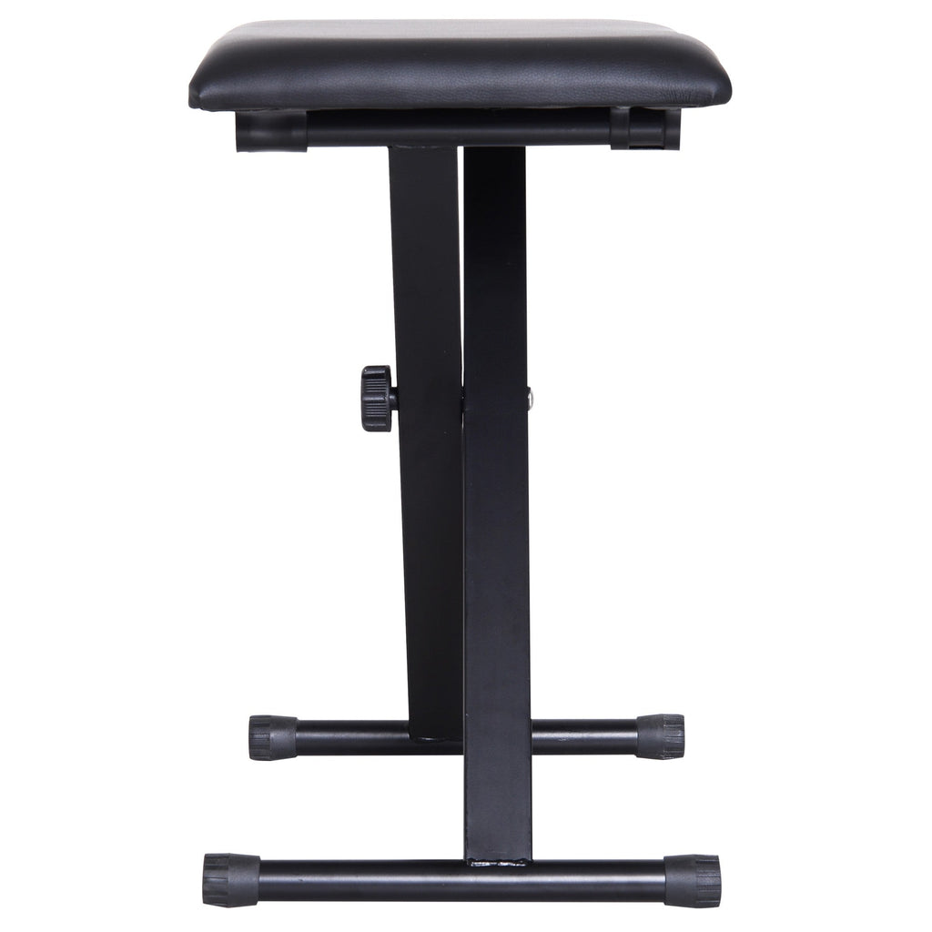 Easycomfort Panca per Pianoforte Imbottita Altezza Regolabile Pieghevole Antiscivolo, black, 39x29x47cm