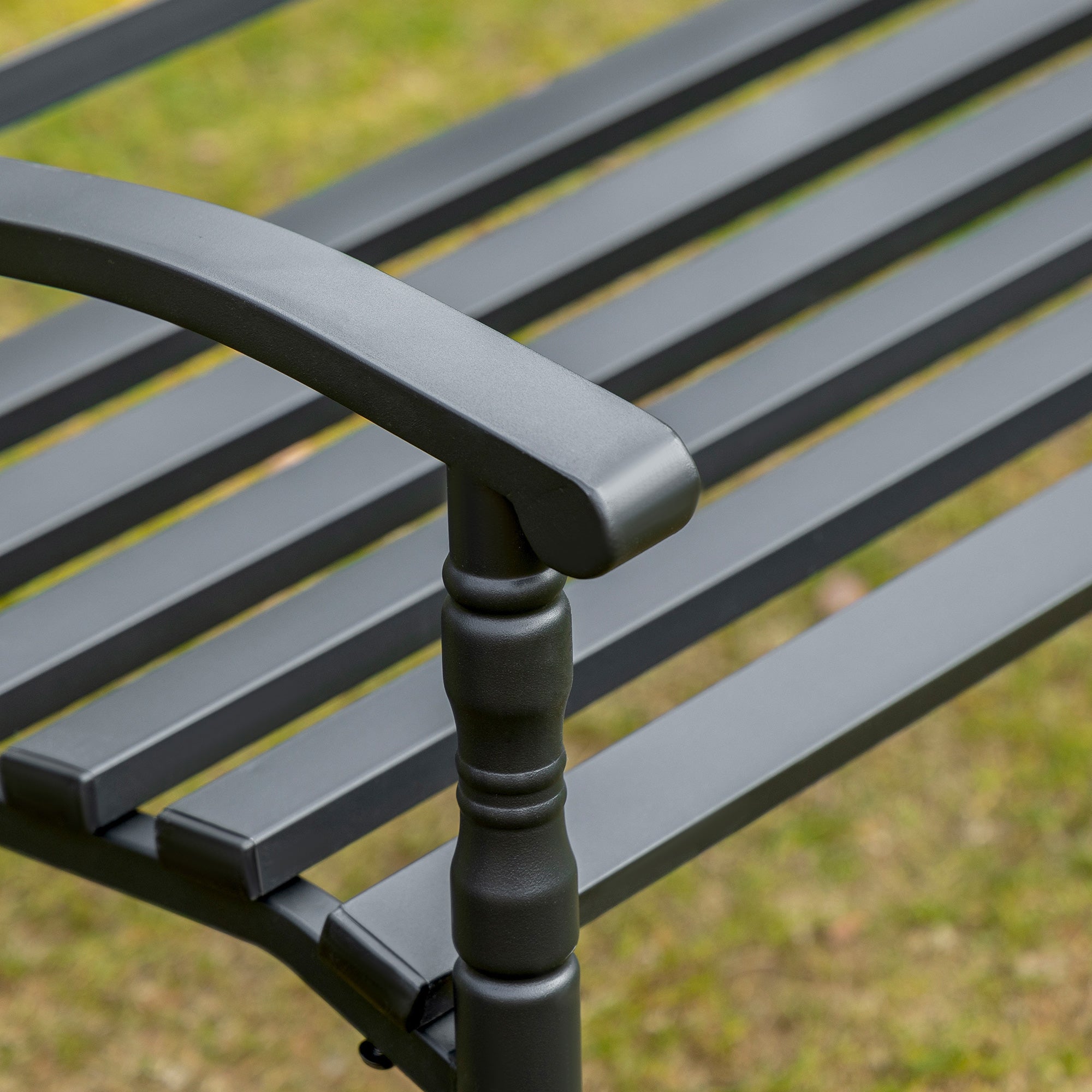 EasyComfort tuinbank staal 2-zits zwart 128x62.5x81.5 cm