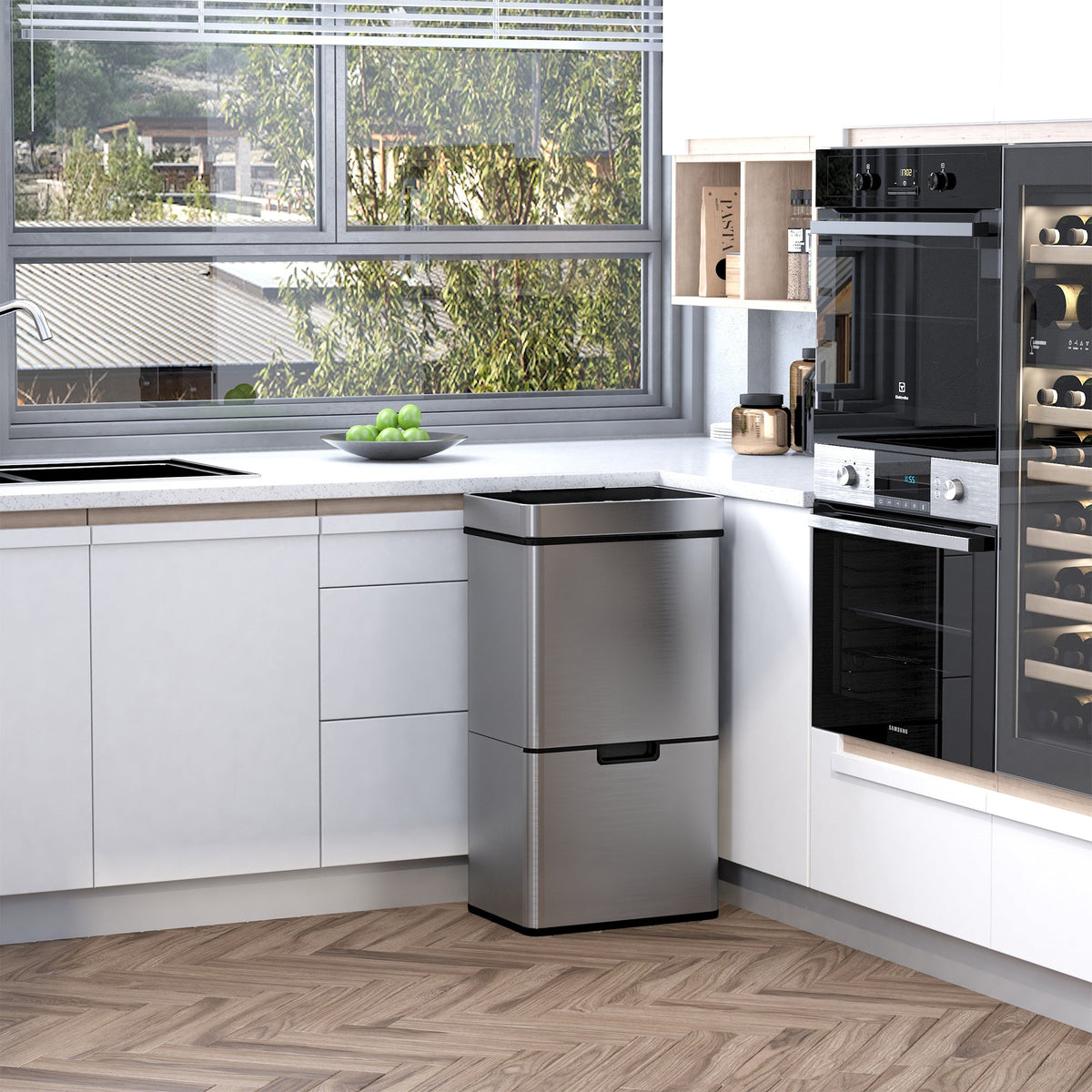 Easycomfort 72L prullenbak met infraroodsensor en 3 compartimenten