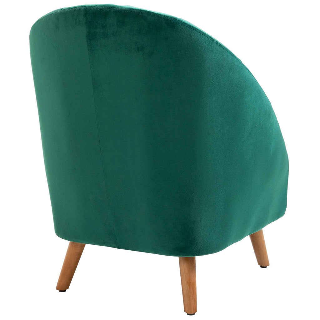 Easycomfort Poltrona da Camera da Letto e Salotto in Velluto Verde with Imbottitura Spessa e Solida Struttura in Legno (67x65x77cm)