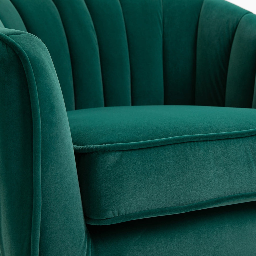 Easycomfort Poltrona da Salotto Imbottita with Braccioli e Schienale, Design Moderno, Gambe in Metallo, 71x72x73 cm, Verde