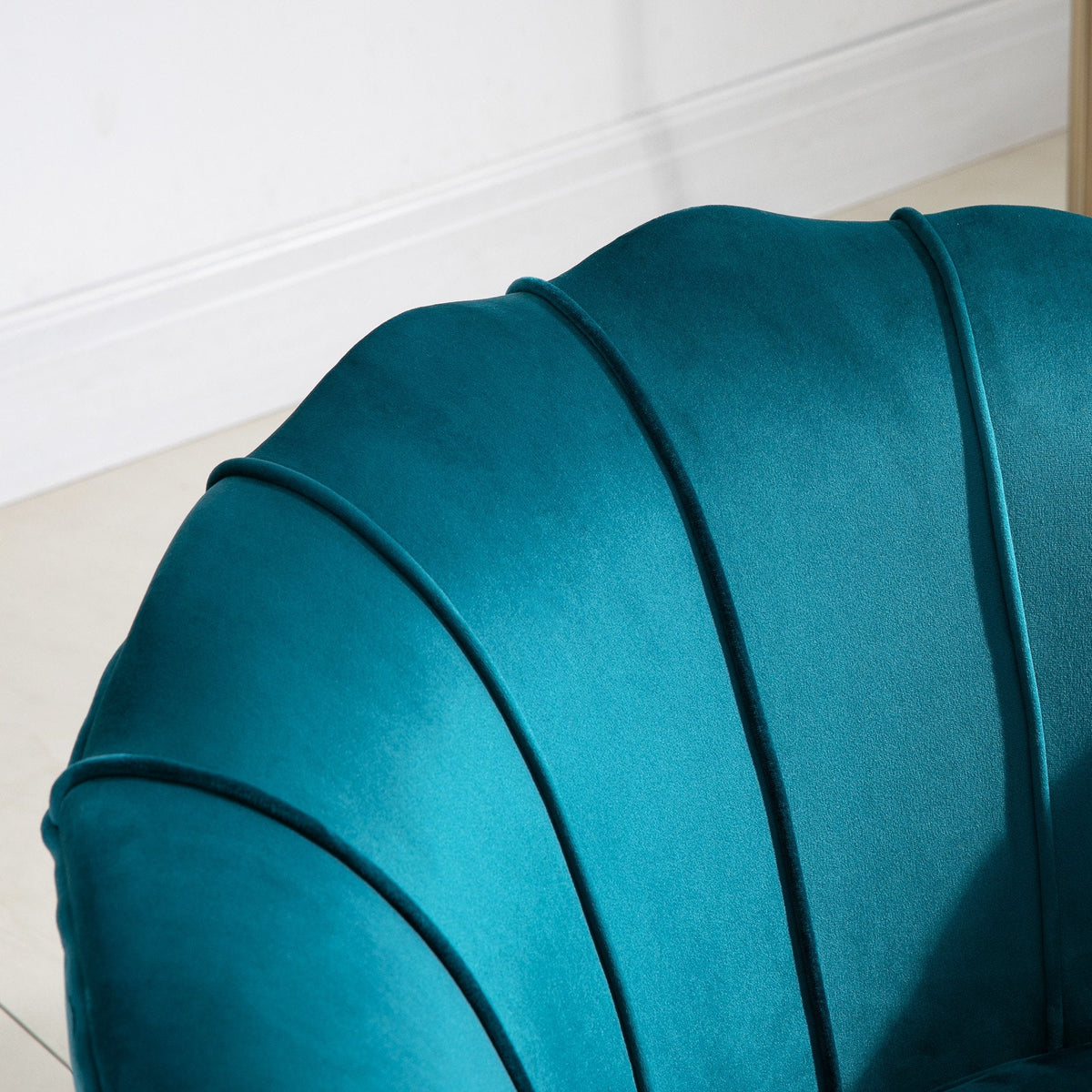 EasyComfort Fauteuil vintage design, velours petrolgroen 79x77x77 cm