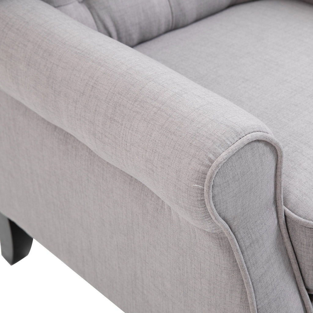 EasyComfort Grijze fauteuil in Franse stijl, brede zitting