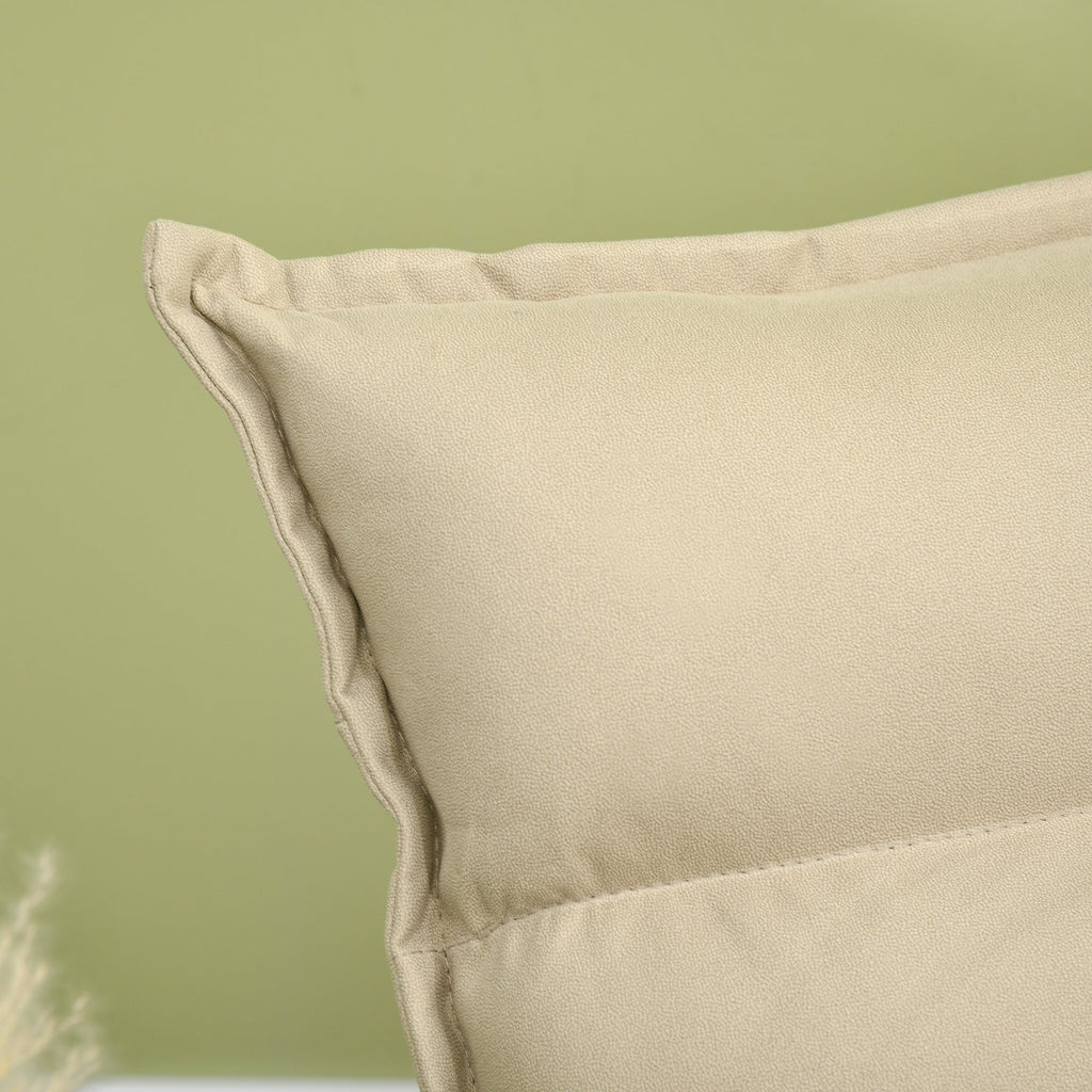 Easycomfort Poltrona in Tessuto Imbottita Girevole a 360° e Reclinabile a 3 Livelli 62x70x95cm, Beige