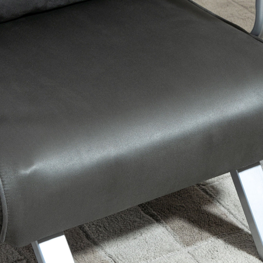 Easycomfort Poltrona Letto Singolo 3 in 1 with Schienale Reclinabile su 5 Livelli e Cuscino, Divano Letto Singolo Pieghevole per Soggiorno e Salotto in Pelle Scamosciata e Metallo, 65x69x80 cm, Grigio