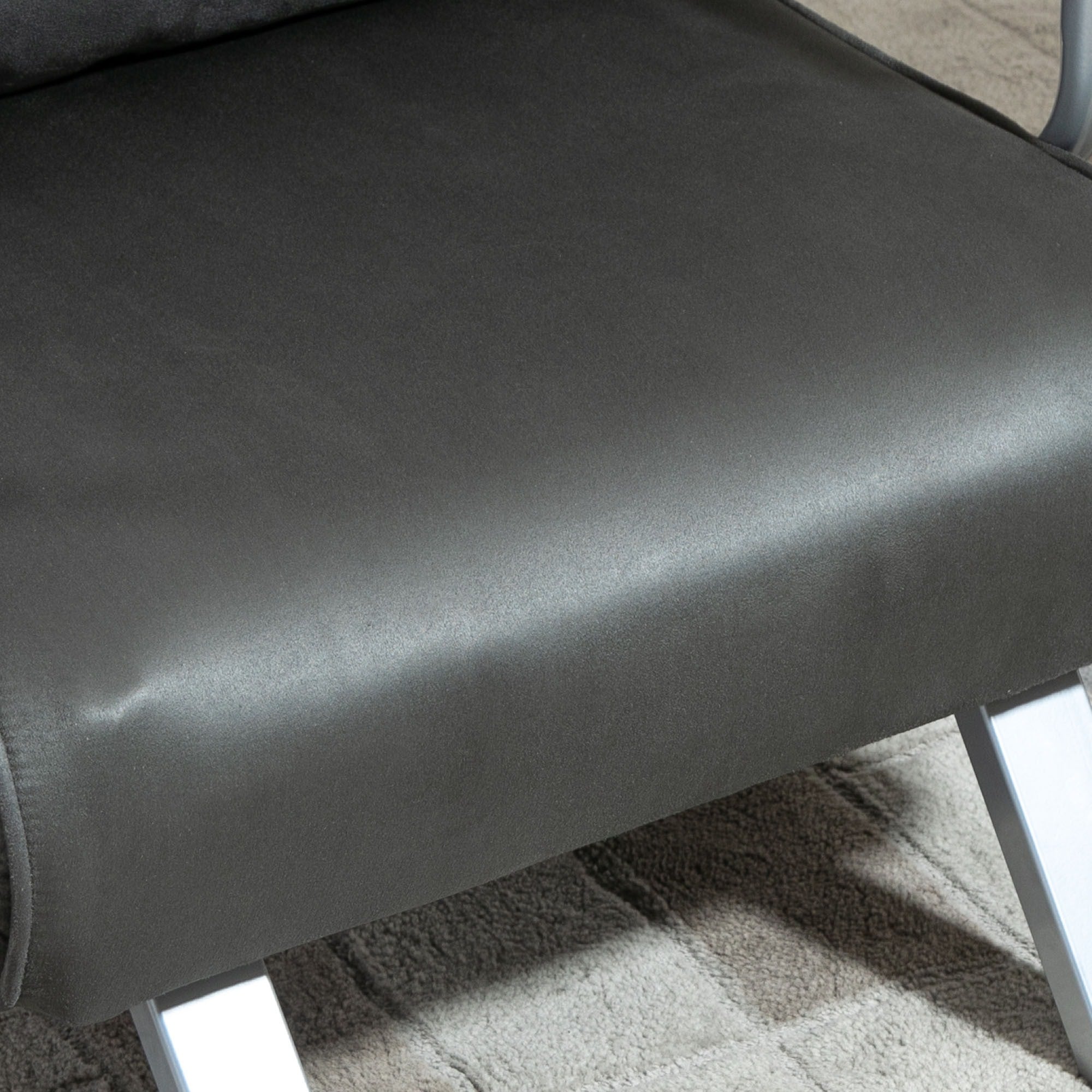Easycomfort Poltrona Letto Singolo 3 in 1 with Schienale Reclinabile su 5 Livelli e Cuscino, Divano Letto Singolo Pieghevole per Soggiorno e Salotto in Pelle Scamosciata e Metallo, 65x69x80 cm, Grigio