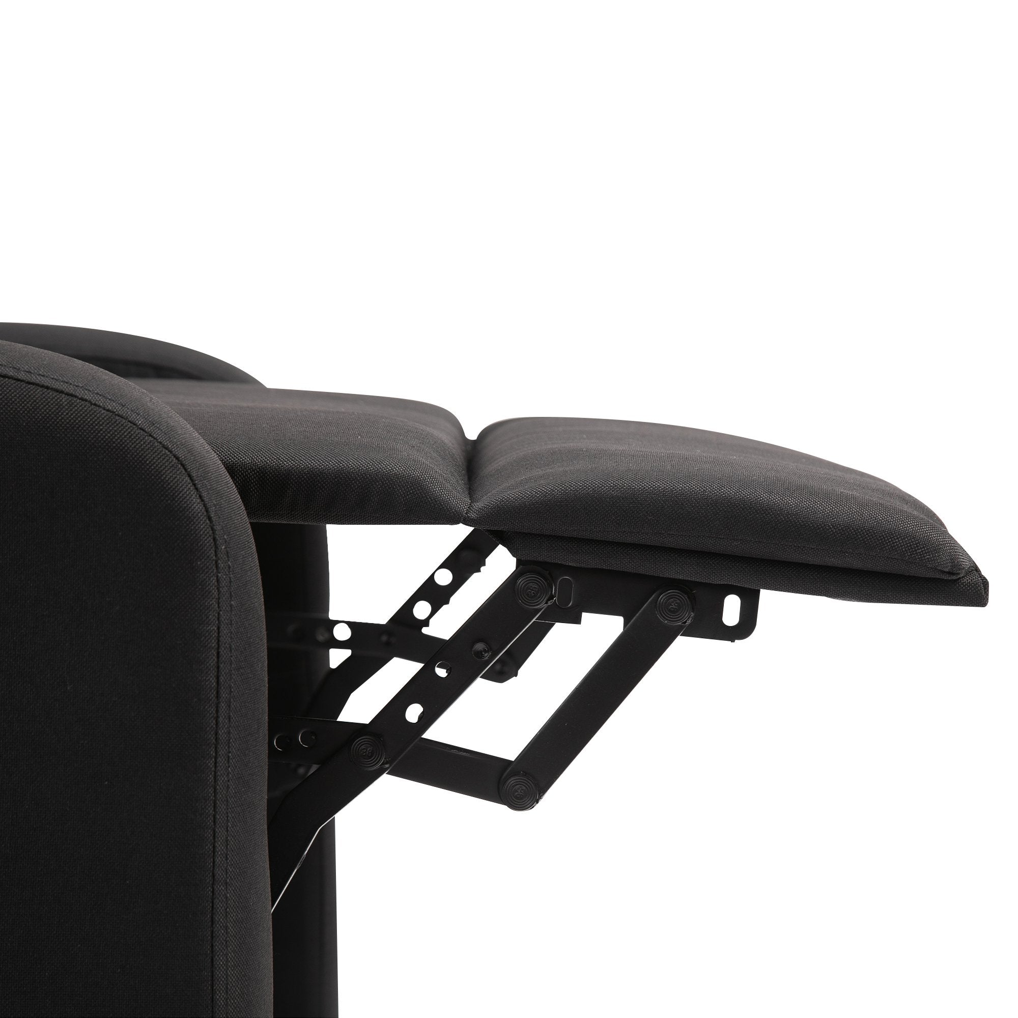 Easycomfort Poltrona Relax Imbottita with Schienale Reclinabile 135° e Poggiapiedi Estraibile, in Lino black, 69x87x100.5cm