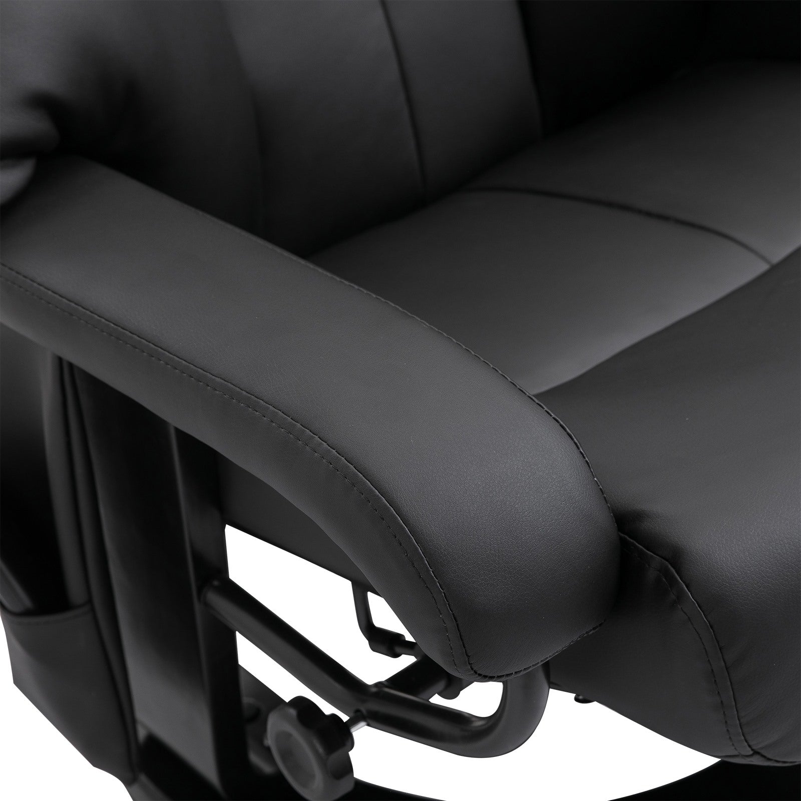 EasyComfort Relaxfauteuil met massage, voetenbank en afstandsbediening, 76x80x102 cm zwart
