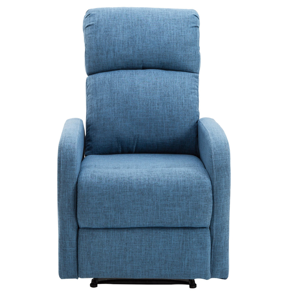 Easycomfort Poltrona Relax Reclinabile Manuale with Poggiapiedi Portata 125kg Tessuto di Lino 67 × 83 × 107cm Blu
