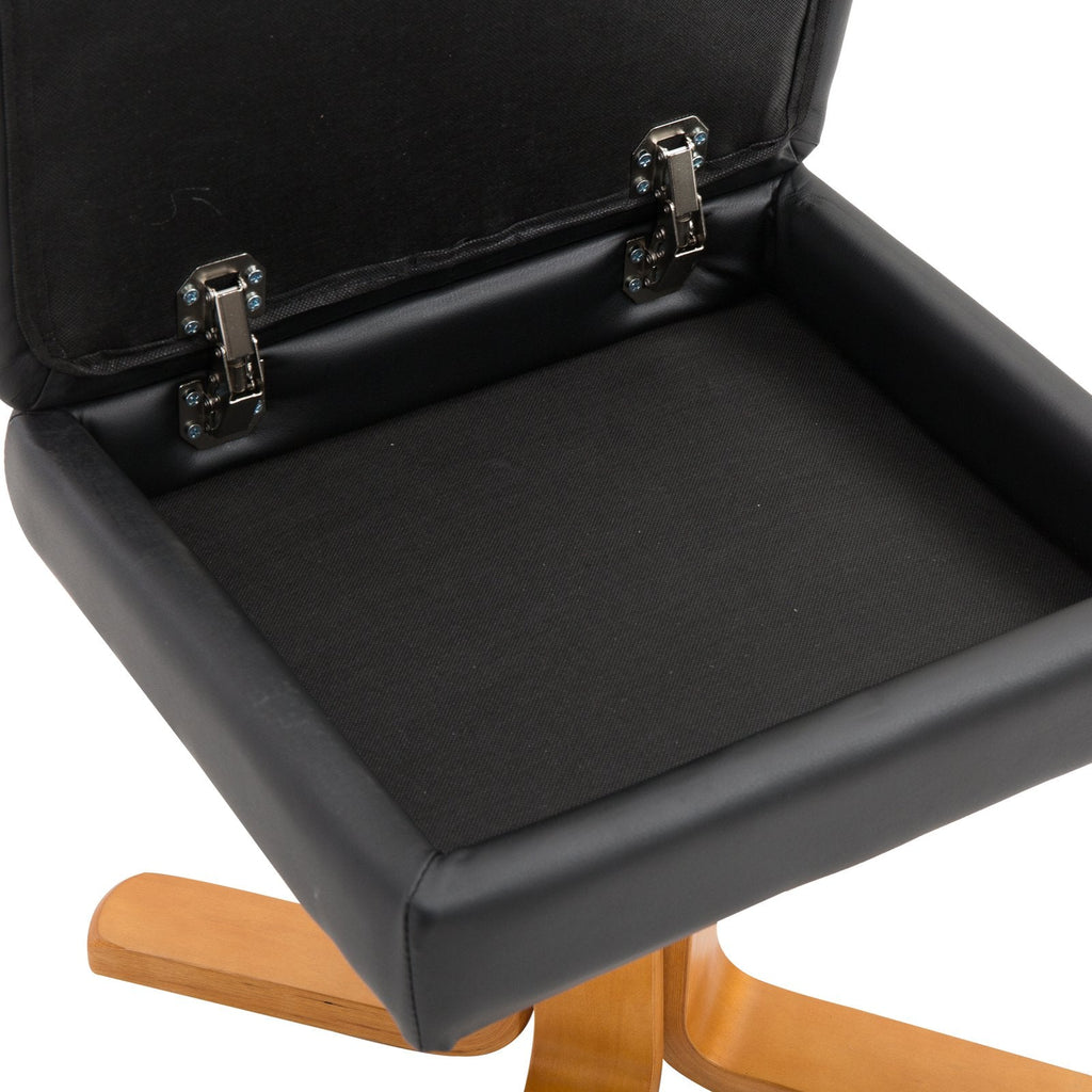 Easycomfort Poltrona Sedia Relax Reclinabile with Poggiapiedi in Pelle PU black