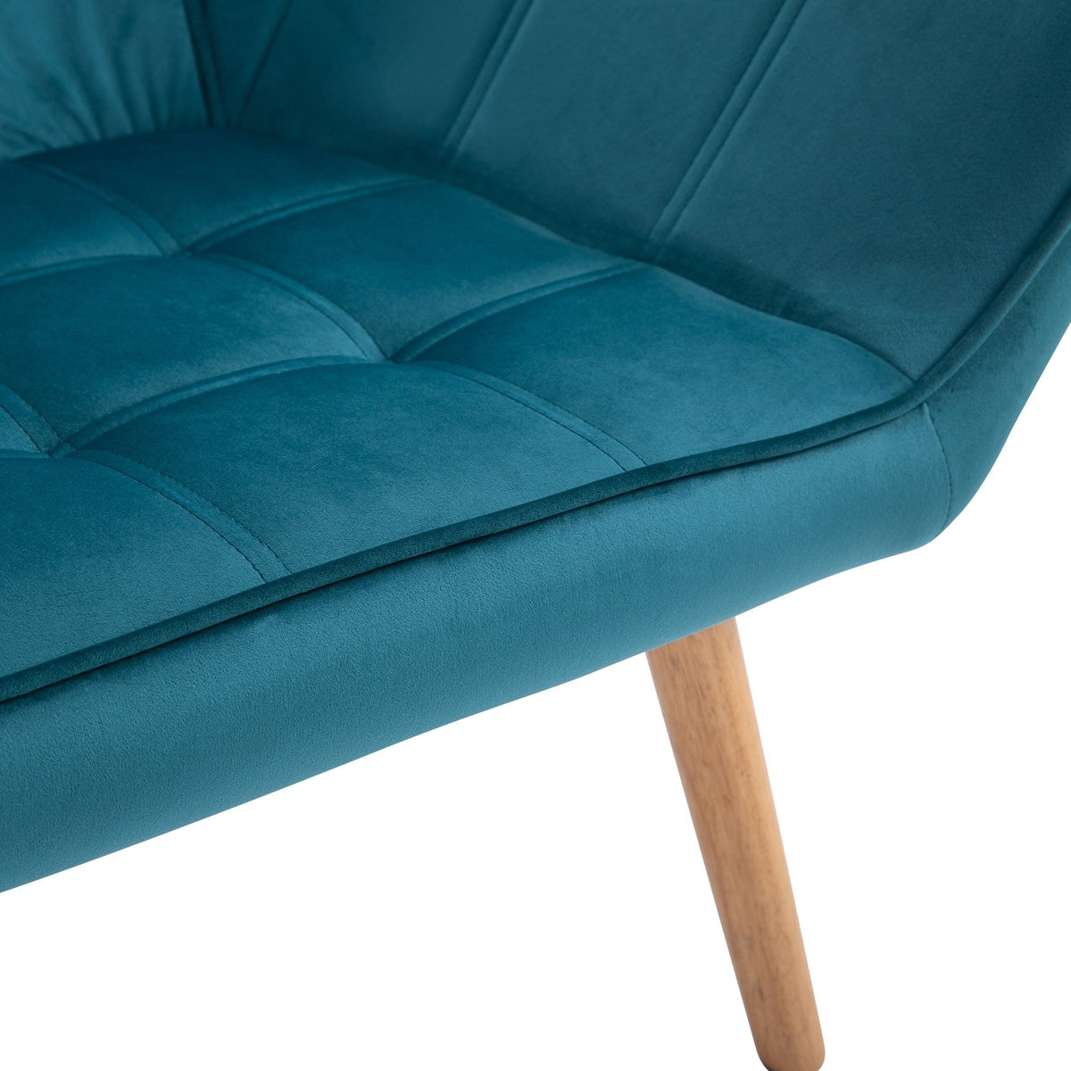 EasyComfort Scandinavische fauteuil fluweel petrol 79 x 69.5 x 72.5 cm