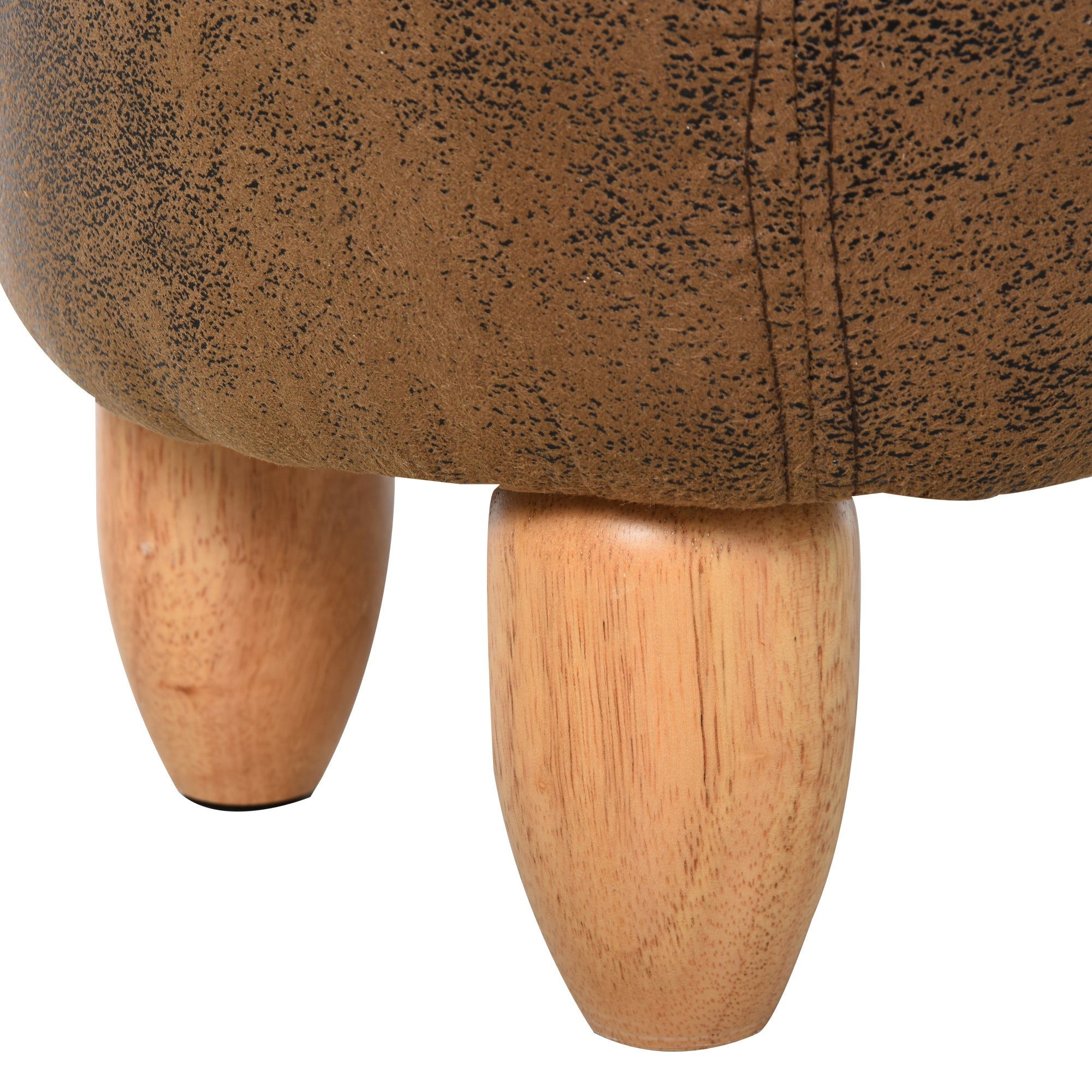 Easycomfort Pouf Contenitore a Forma di Bufalo, Pouf Moderno da Salotto, Sgabello Poggiapiedi, Struttura in Legno, Seduta Imbottita, 62x35x36cm, Marrone
