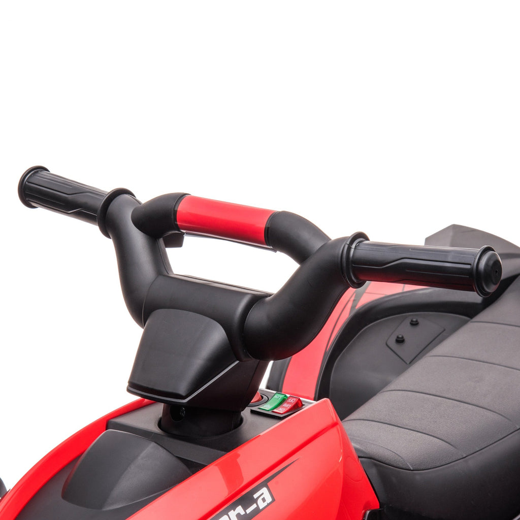 Easycomfort Quad Elettrico per Bambini 12V, 2 Velocità, Ruote Larghe with Sospensioni e Fari LED, Età 3-5 Anni, Rosso