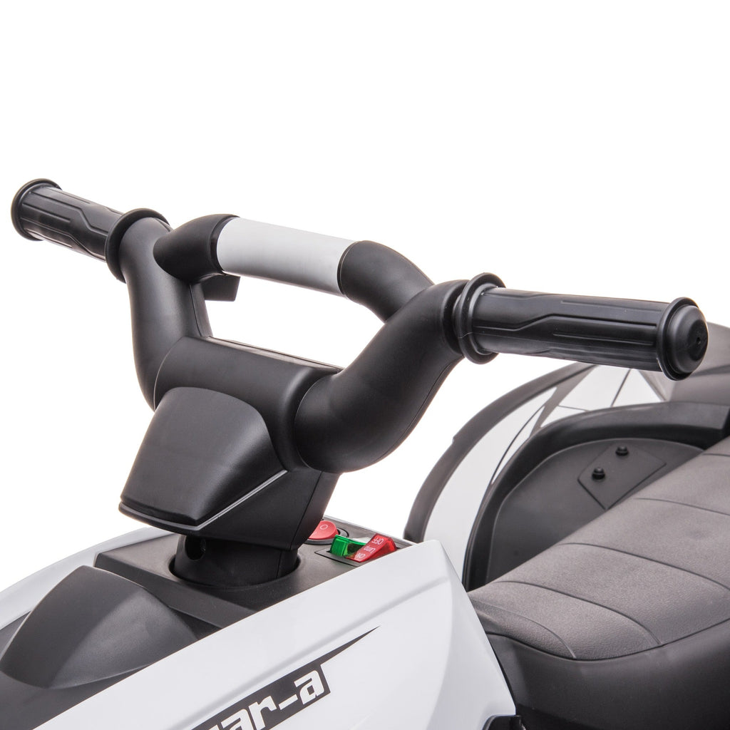 Easycomfort Quad per Bambini 3-5 Anni Elettrico 12V, 2 Velocità, Ruote Larghe with Sospensioni e Fari LED, white